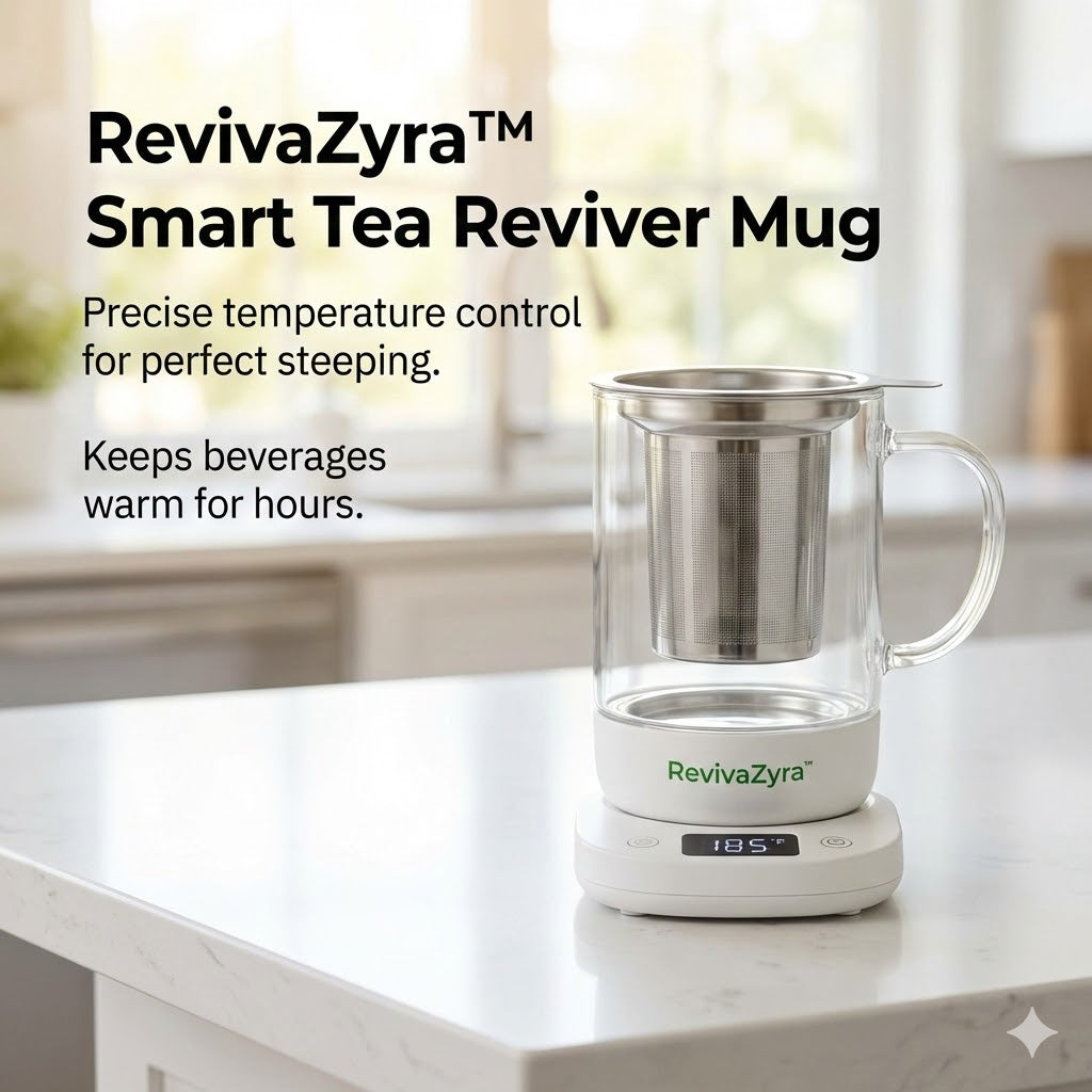 ☕ RevivaZyra™ Smart Tea Reviver Mug Precision at every sip. Your tea, exactly how nature intended.